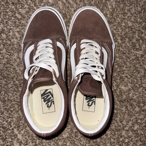 Vans Brown and White Skate Sneakers with Suede Finish - Picture 2 of 4